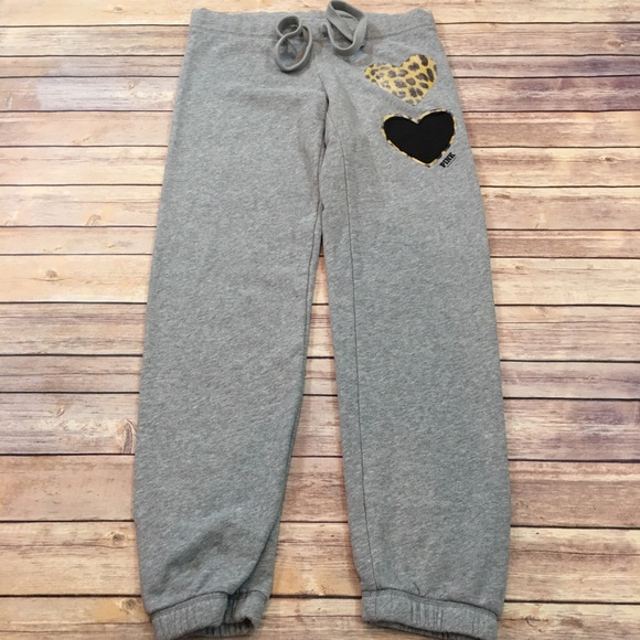 SOLD Small VS PINK Gray Jogger Leopard Sweatpants - Picture 5 of 8